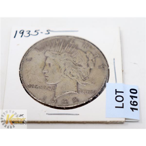 1935-S USA PEACE SILVER DOLLAR