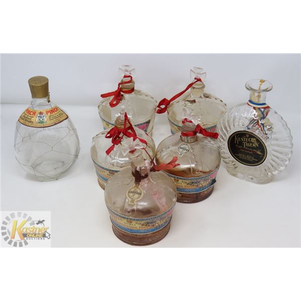 ESTATE BOX OF ASSORTED EMPTY PORT & LIQUOR