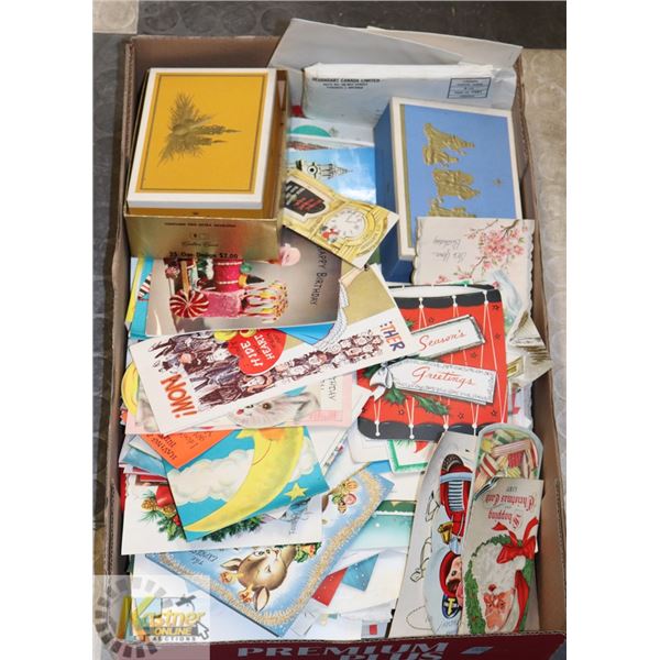 LARGE LOT OF VINTAGE ESTATE USED CHRISTMAS CARDS