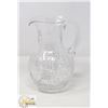 Image 1 : 9" TALL HOB STAR/ CUT ORNATE CRYSTAL PITCHER