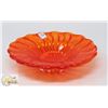 Image 1 : MCM ORANGE CUT GLASS SHALLOW ART BOWL