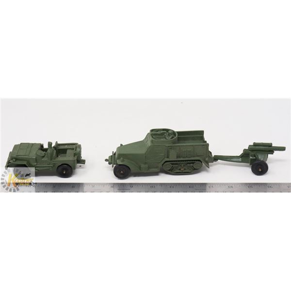 3PC AUBURN U.S.A. MADE MILITARY TOYS; JEEP/ TRUCK