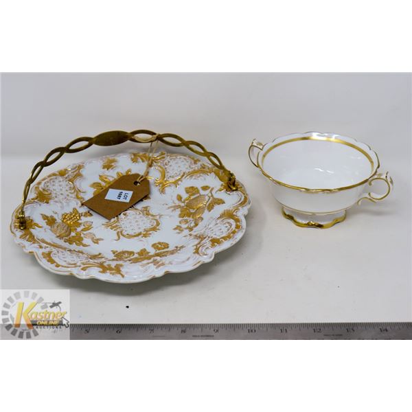 2PC GROSVENOR BIRKS "CARON" FOOTED BOWL -MADE