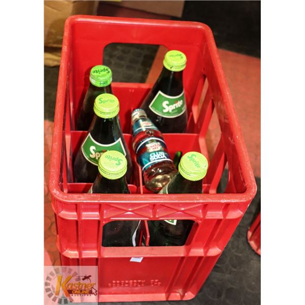 6 SLOT POP CRATE FULL OF 6 VINTAGE 1LTR "SPRITE"