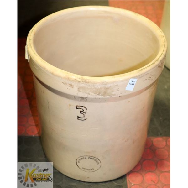 VINTAGE MED ALTA ALBERTA POTTERIES LTD 3 GALLON
