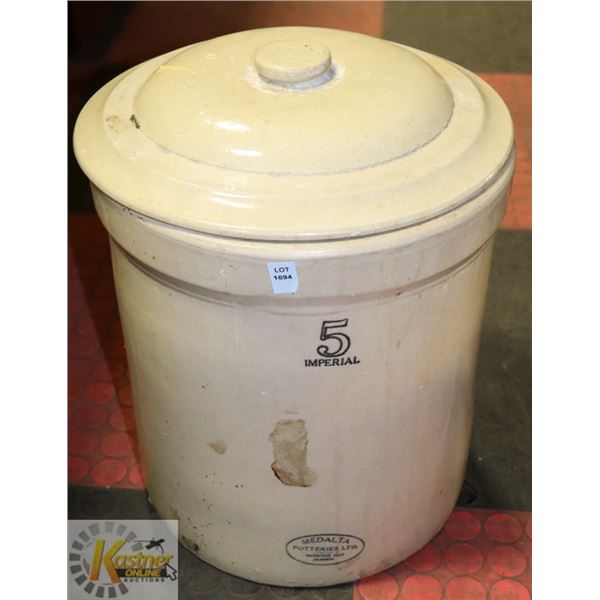 VINTAGE MED ALTA ALBERTA POTTERIES LTD 5 GALLON