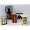 Image 1 : ESTATE BOX OF CANDLES, BOXED CLOCK & VASE