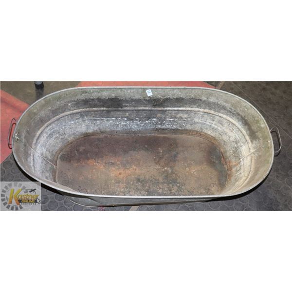 ANTIQUE GALVANIZED OBLONG WASH TUB