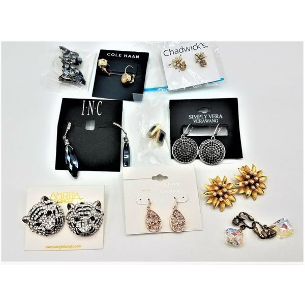 ESTATE LOT OF DESIGNER RHINESTONE EARRINGS