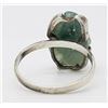 Image 2 : ESTATE 925 SILVER SILVER NATURAL JADEITE SZ 9 RING