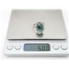 Image 4 : ESTATE 925 SILVER SILVER NATURAL JADEITE SZ 9 RING