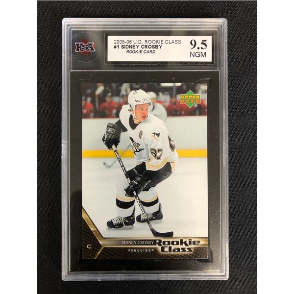 2005-06 UPPER DECK ROOKIE CLASS SIDNEY CROSBY ROOKIE CARD ( KSA 9.5)