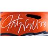Image 2 : NOAH FANT SIGNED BRONCOS FLASH ORANGE FULL SIZE SPEED HELMET ( BECKETT COA)