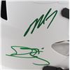 Image 2 : Eagles Full-Size  Speed Helmet Signed by (4) with McNabb, Cunningham,  Jaworski & Vick (JSA COA)