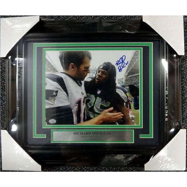 RICHARD SHERMAN SIGNED AND FRAMED 16 X 20 DISPLAY (MILL CREEK COA)