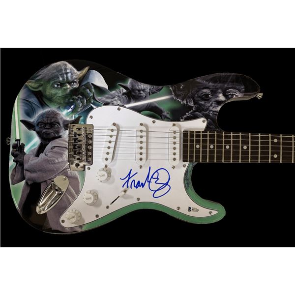 FRANK OZ SIGNED 1/1 HAND PAINTED YODA STAR WARS CUSTOM GUITAR (BECKETT COA)