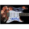 Image 1 : MICHEAL J FOX AND CHRISTOPHER LLOYD 1/1 SIGNED HAND PAINTED BTTF GUITAR ( BECKETT COA)