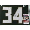 Image 2 : GIANNIS ANTETOKOUNMPO SIGNED 35 X 42 FRAMED JERSEY ( SPORTS CARD EDITION) JSA COA