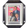 Image 1 : MICKEY MANTLE, WILLIE MAYS, PETER LEBERROTH TRIPLE SIGNED FRAMED SI COVER ( PSA COA)