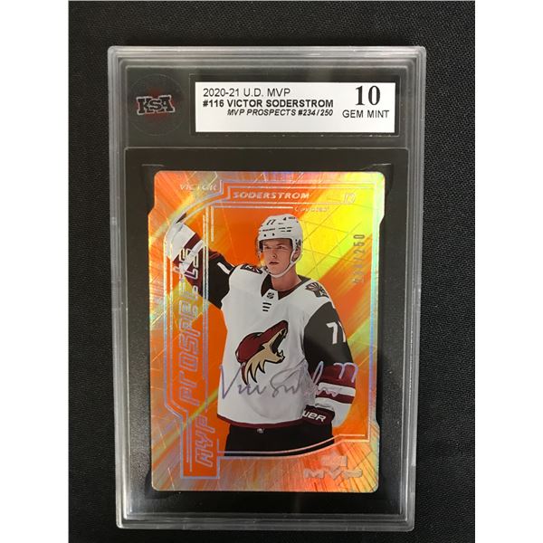 2020-21 U.D MVP #116 VICTOR SODERSTROM MVP Prospects #234/250 (10 GEM MINT)