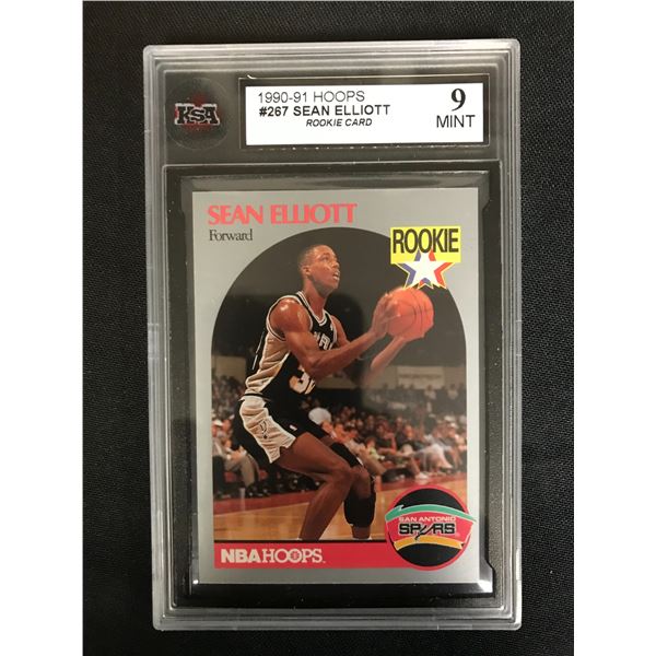 1990-91 HOOPS #267 SEAN ELLIOTT Rookie Card (9 MINT)