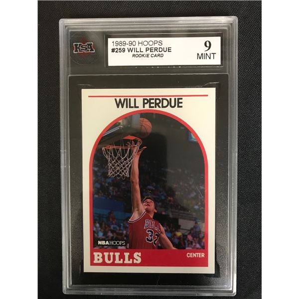 1989-90 HOOPS #259 WILL PERDUE Rookie Card (9 MINT)