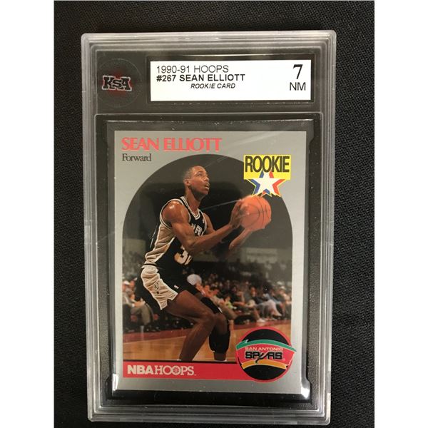 1990-91 HOOPS #267 SEAN ELLIOTT Rookie Card (7 NM)