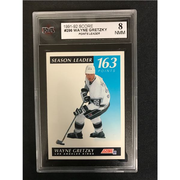 1991-92 SCORE #296 WAYNE GRETZKY Points Leader (8 NMM)