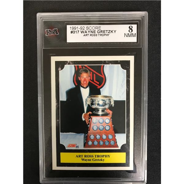 1991-92 SCORE #317 WAYNE GRETZKY Art Ross Trophy (8 NMM)