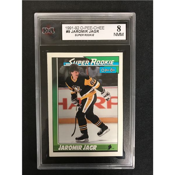 1991-92 O-PEE-CHEE #9 JAROMIR JAGR Super Rookie (8 NMM)