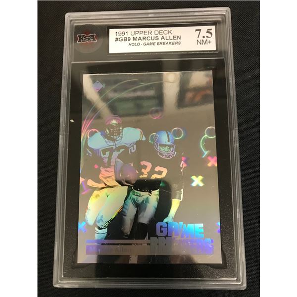 1991 UPPER DECK #GB9 MARCUS ALLEN Holo-Game Breakers (7.5 NM+)