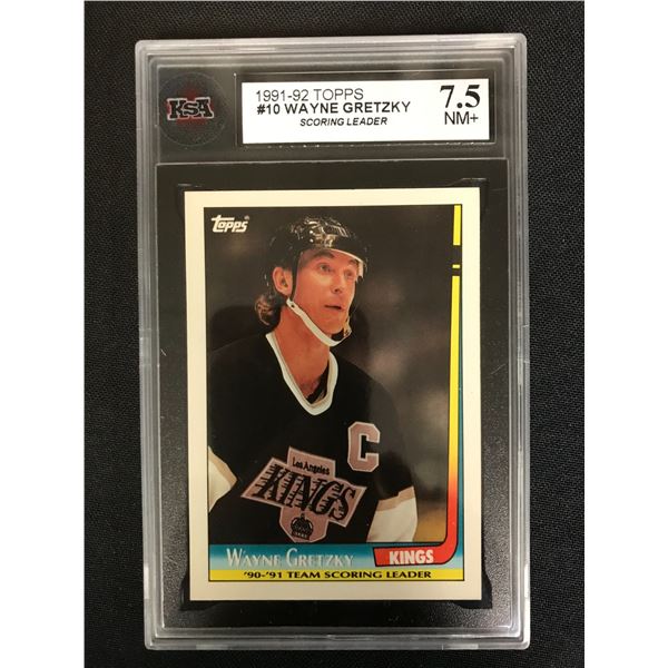 1991-92 TOPPS #10 WAYNE GRETZKY Scoring Leader (7.5 NM+)