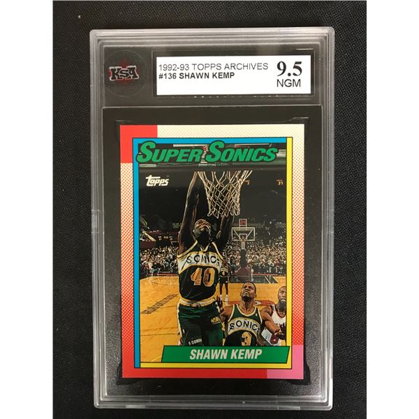 1992-93 TOPPS ARCHIVE #136 SHAWN KEMP (9.5 NGM)