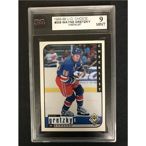 1998-99 U.D CHOICE #308 WAYNE GRETZKY Checklist (9 MINT)