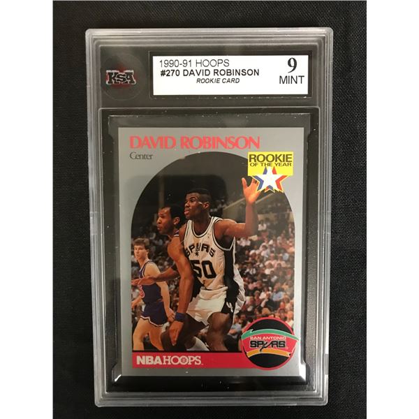 1990-91 HOOPS #270 DAVID ROBINSON Rookie Card (9 MINT)