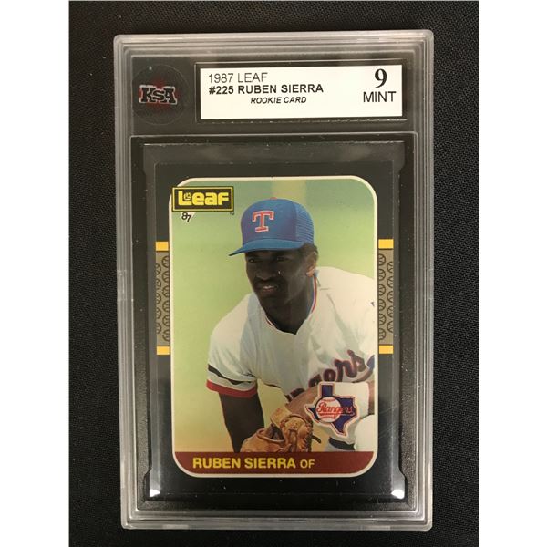 1987 LEAF #225 RUBEN SIERRA Rookie Card (9 MINT)