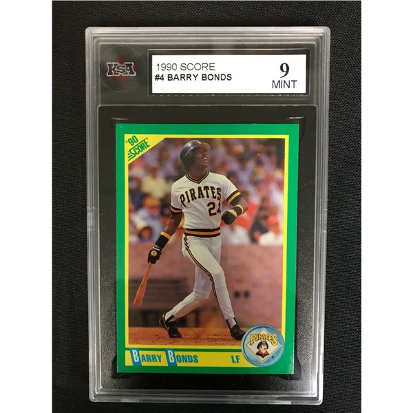 1990 SCORE #4 BARRY BONDS (9 MINT)