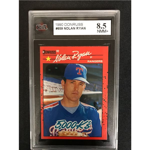 1990 DONRUSS #659 NOLAN RYAN (8.5 NMM+)
