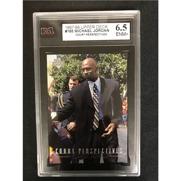 1997-98 UPPER DECK #165 MICHAEL JORDAN Court Perspectives (6.5 ENM+)