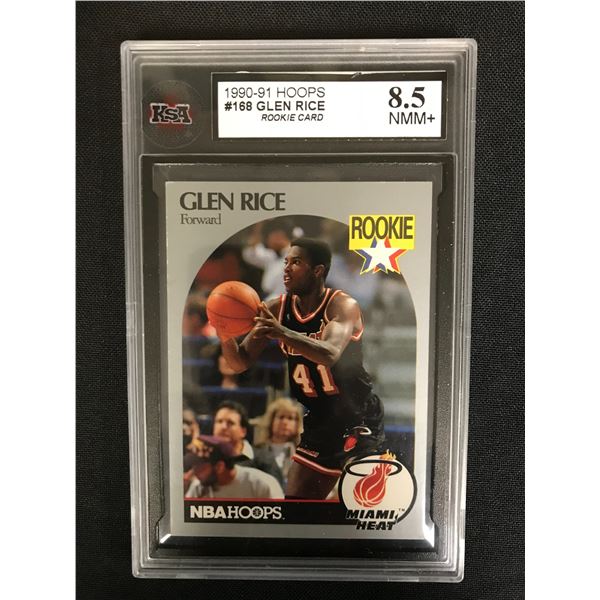 1990-91 HOOPS #168 GLEN RICE Rookie Card (8.5 NMM+)