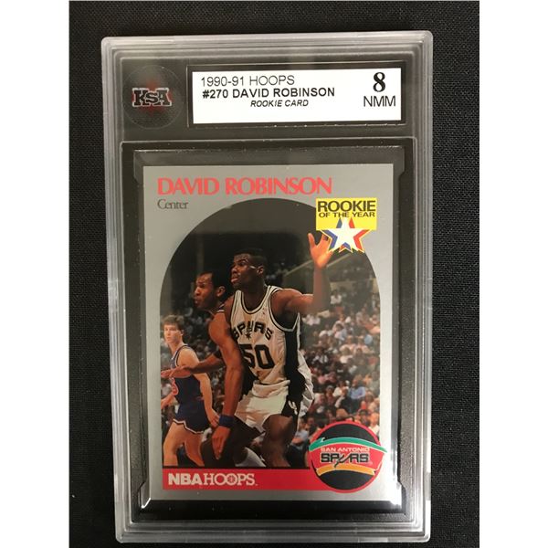1990-91 HOOPS #270 DAVID ROBINSON Rookie Card (8 NMM)