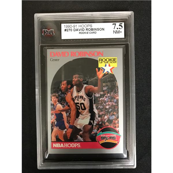1990-91 HOOPS #270 DAVID ROBINSON Rookie Card (7.5 NM+)