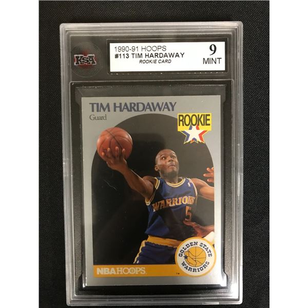 1990-91 HOOPS #113 TIM HARDAWAY Rookie Card (9 MINT)