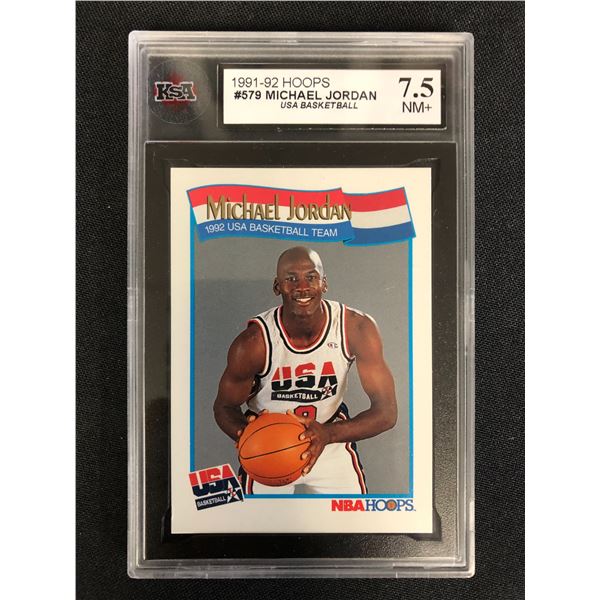 1991-92 HOOPS #579 MICHAEL JORDAN USA Basketball (7.5 NM+)