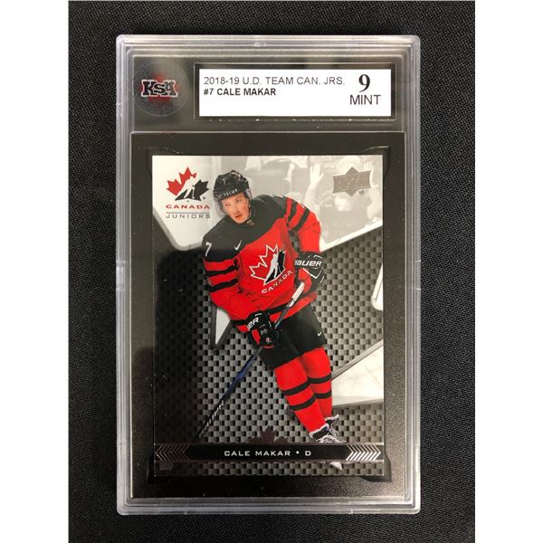 2018-19 U.D CANADA JUNIORS #7 CALE MAKAR (9 MINT)