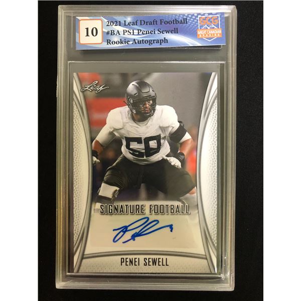 2021 Leaf Draft Football Penei Sewell (GCG 10)