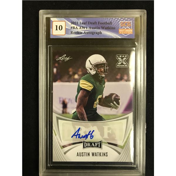 2021 Leaf Draft Football Austin Watkins (GCG 10)