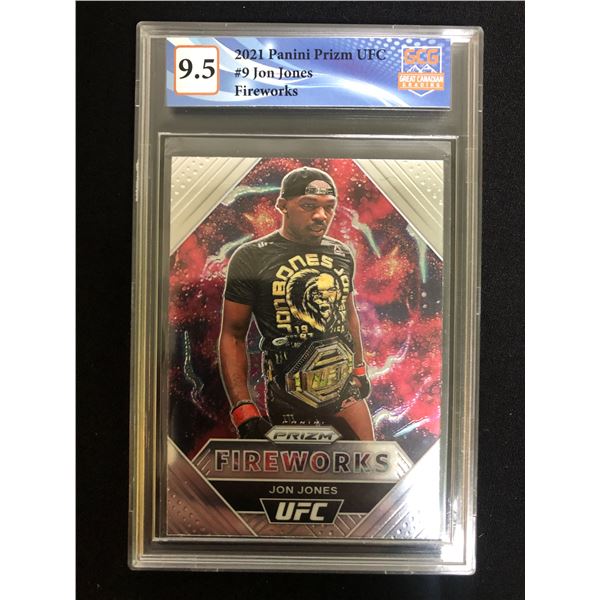 2021 Panini Prizm Jon Jones Fireworks (GCG 9.5)