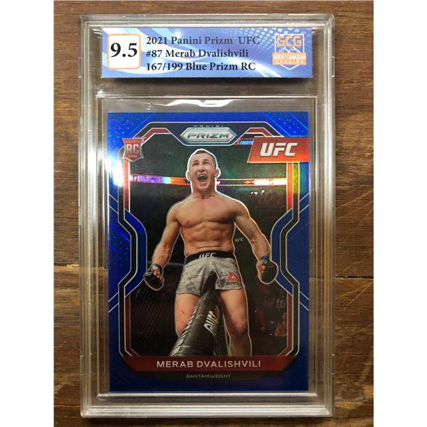 2021 Panini Prizm  UFC Merab Dvalishvili Blue Prizm (GCG 9.5)