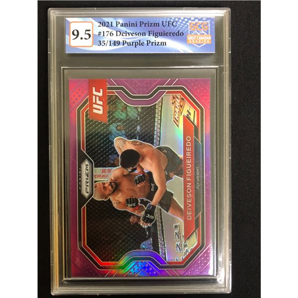 2021 Panini Prizm UFC Deiveson Figuieredo Purple Prizm (GCG 9.5)